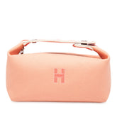 エルメス ブリッド ア ブラッグ PM ハンドバッグ ポーチ グアバ ピンク シルバー金具 キャンバス レディース HERMES 【中古】